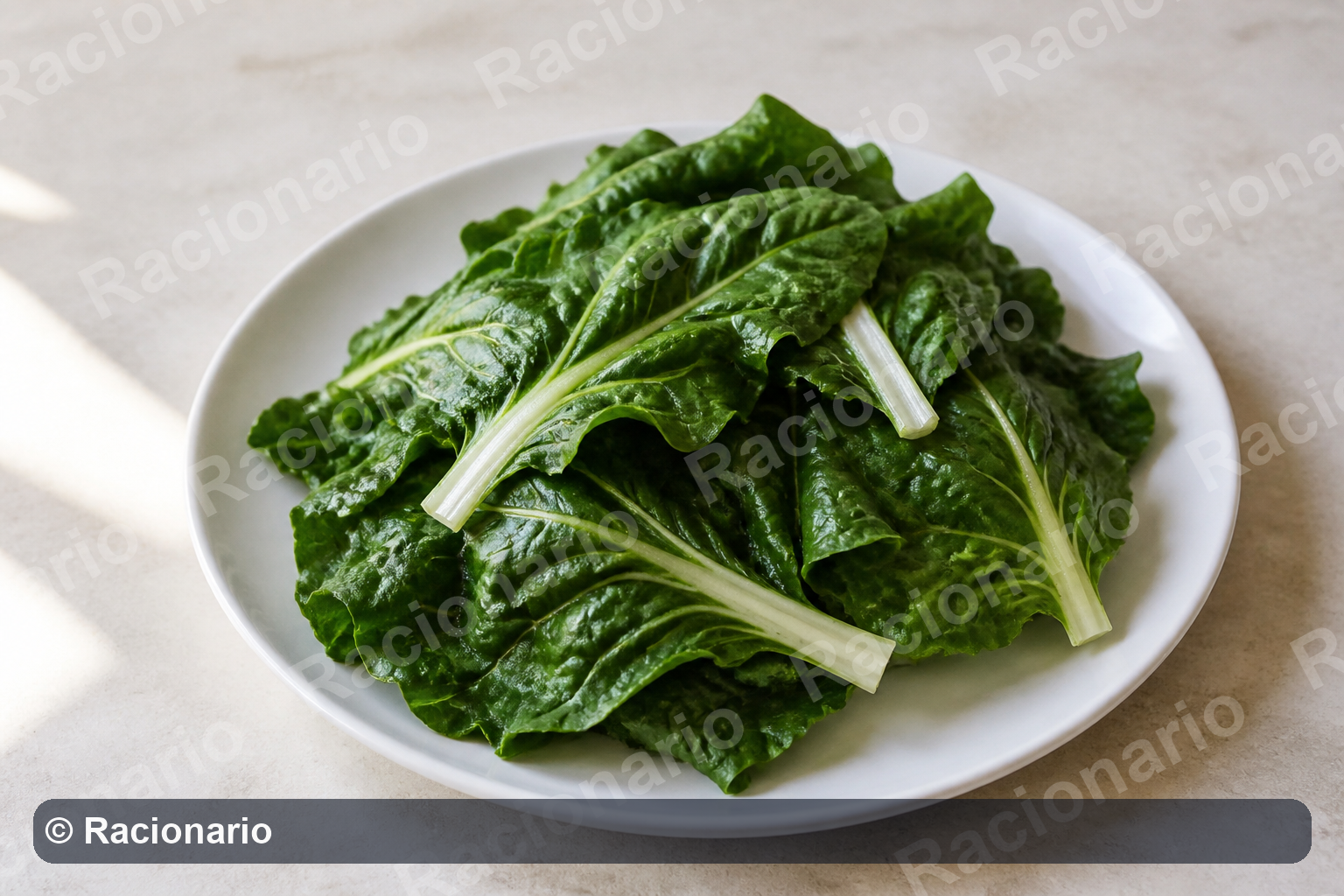 Ración de Acelgas: Ración: cuatro puñados, 200 g