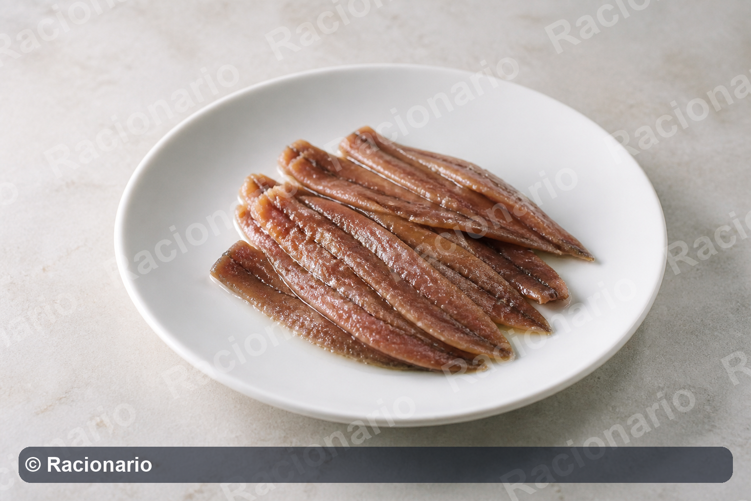 Ración de Anchoas: Ración: 4-6 filetes, 20-30 g