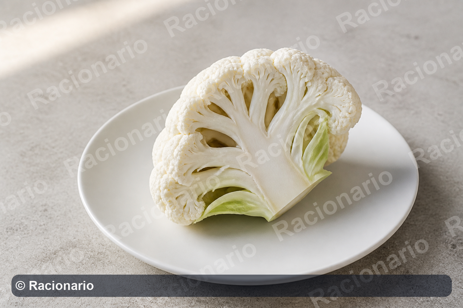 Ración de Coliflor: Ración: un cuarto de unidad, 200 g