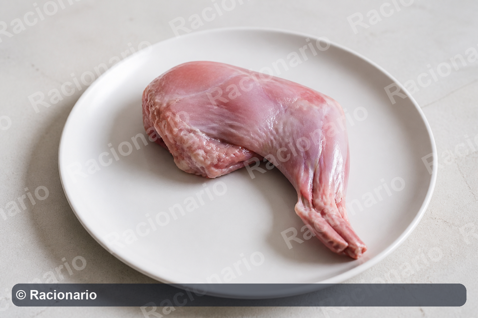 Ración de Conejo: Ración: un cuarto trasero, 380 g
