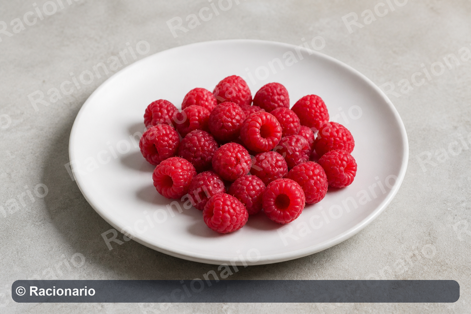 Ración de Frambuesas: Ración: 6-7 cucharadas soperas, 100 g