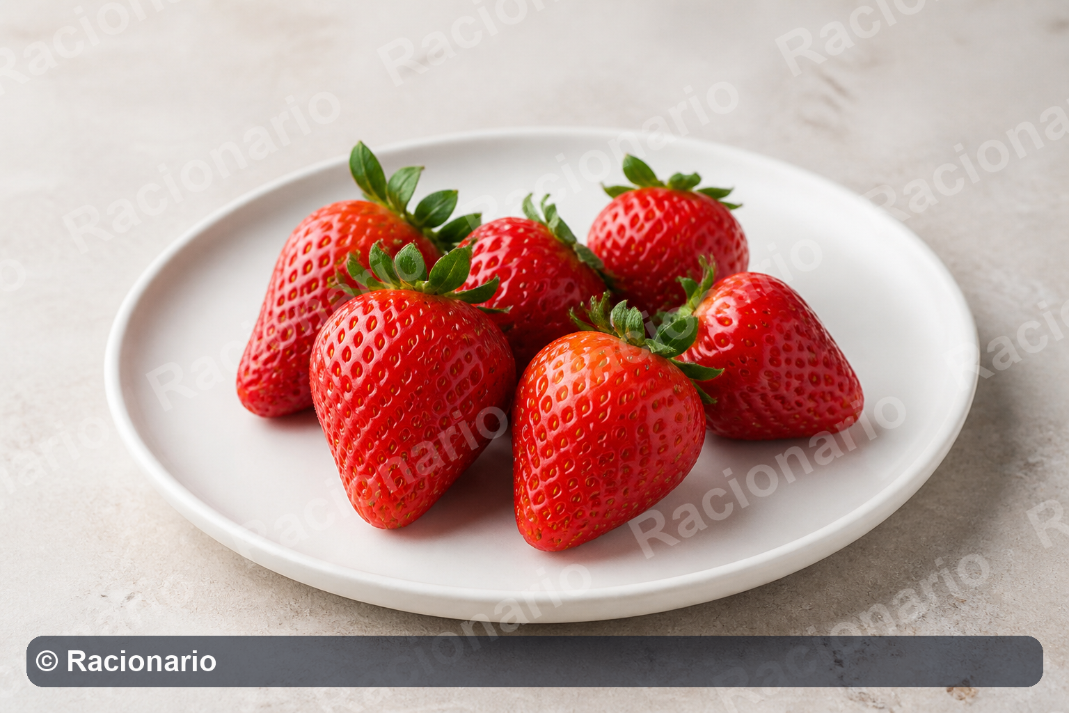 Ración de Fresas: Ración: 5-7 unidades, 200 g