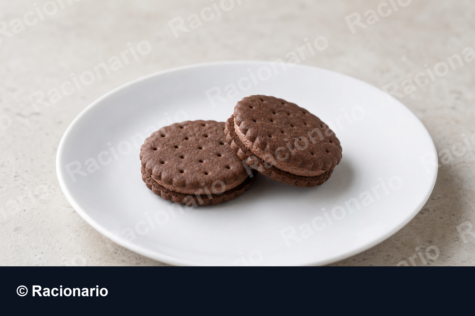 Ración de Galletas con crema de cacao: Ración: dos unidades, 30 g
