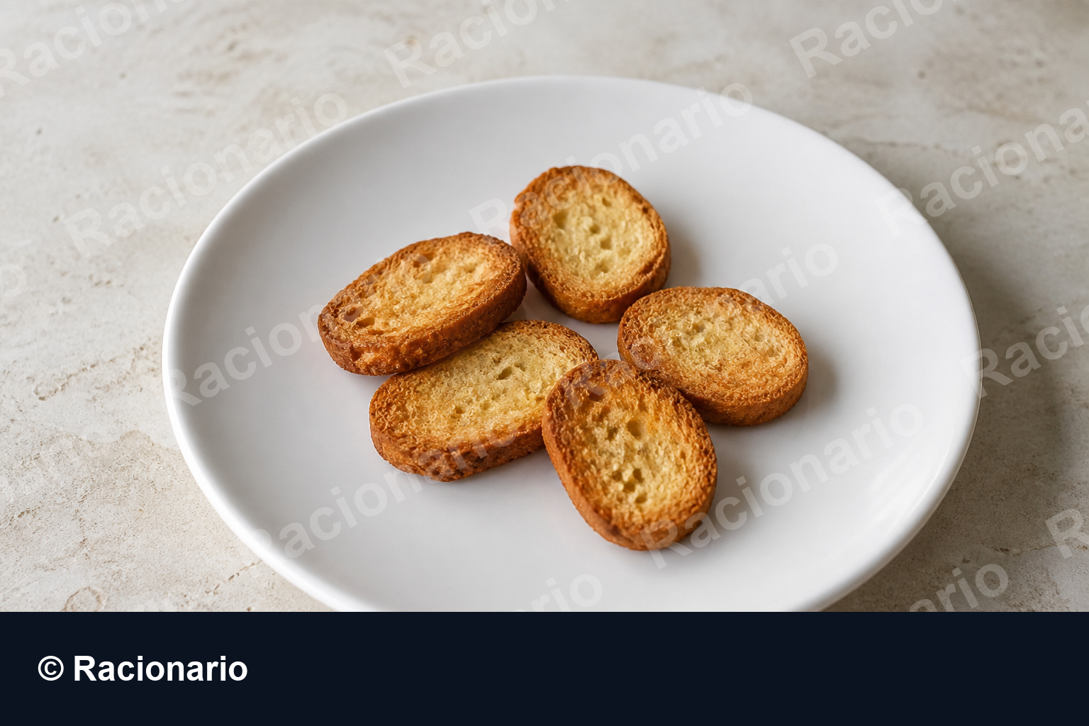 Ración de Galletas tostadas: Ración: cinco unidades, 35 g