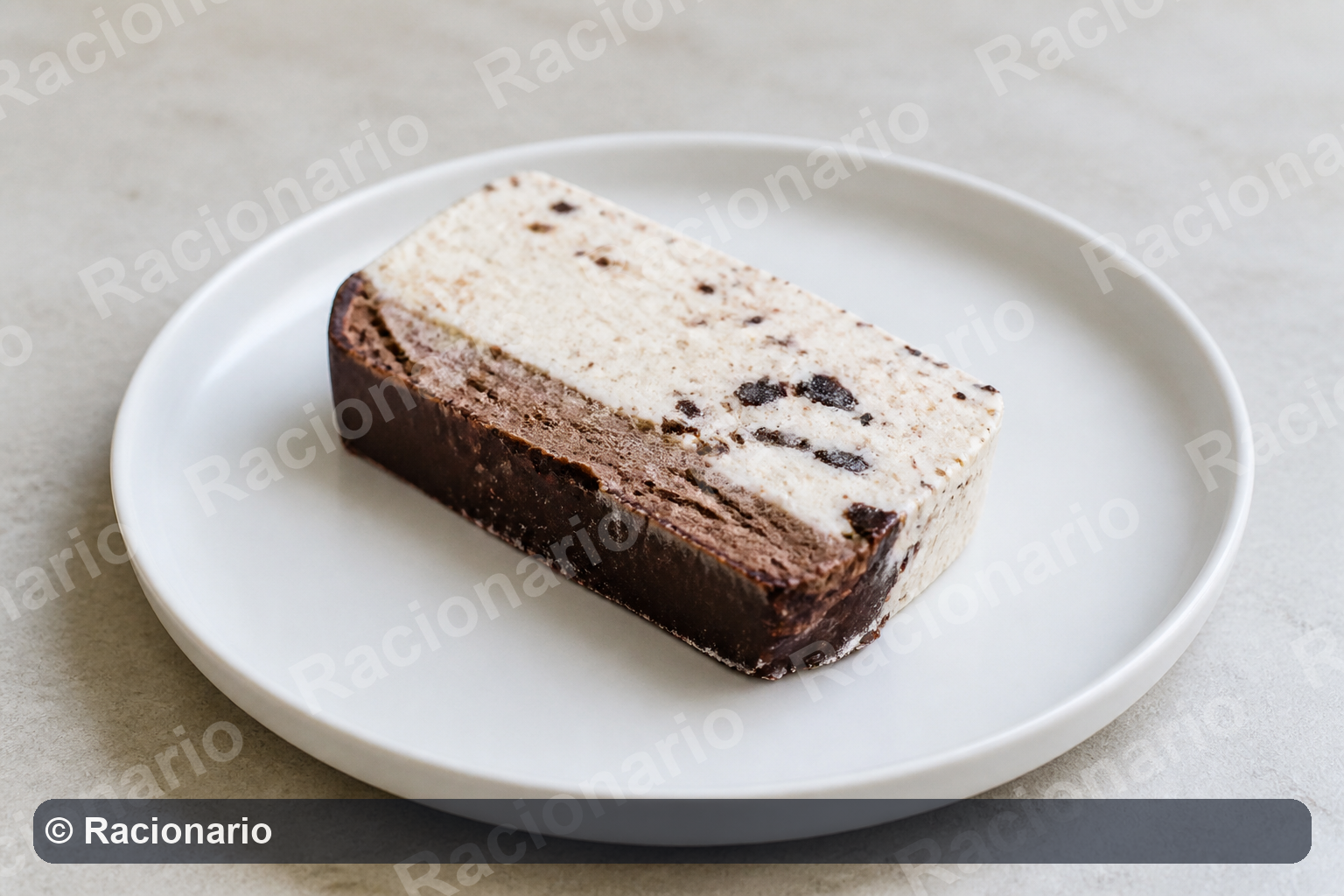 Ración de Helado de barra: Ración: corte de dos dedos de grosor, 60 g o 100 ml