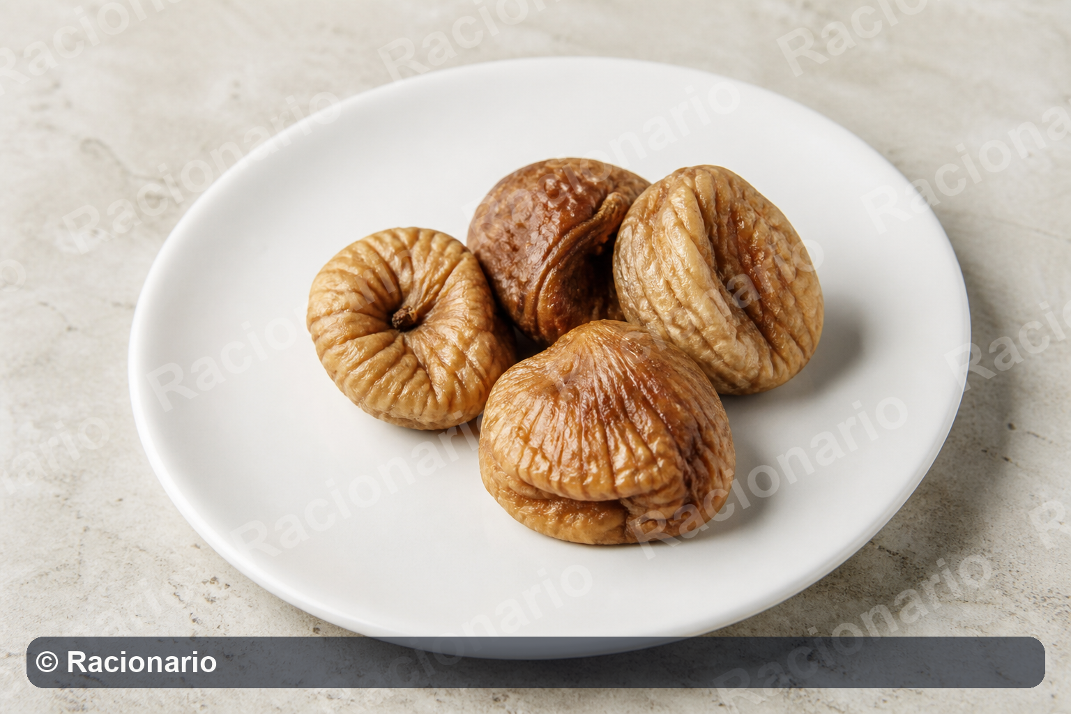 Ración de Higos secos: Ración: cuatro unidades, 50 g