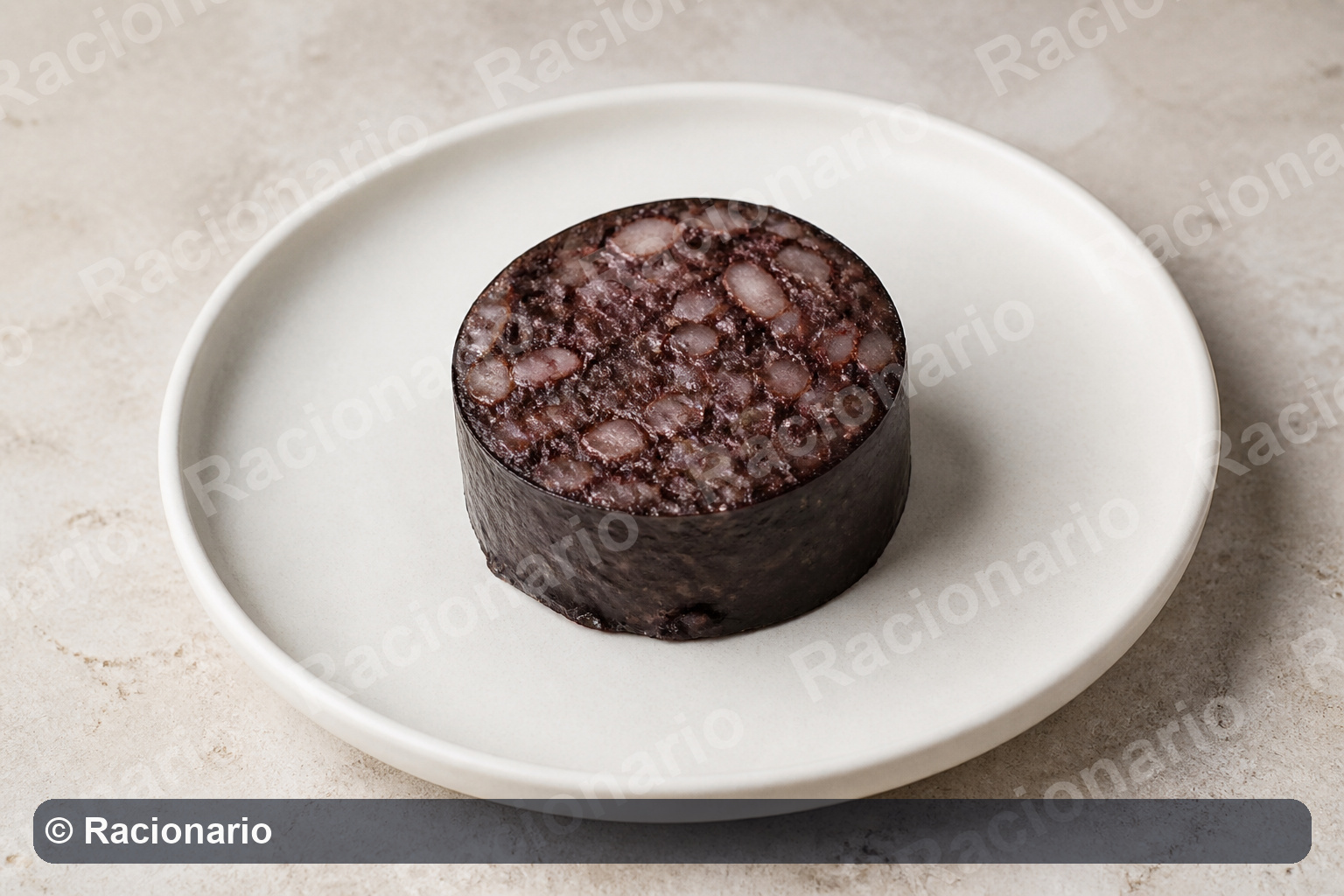 Ración de Morcilla: Ración: corte de tres dedos de grosor, 30 g