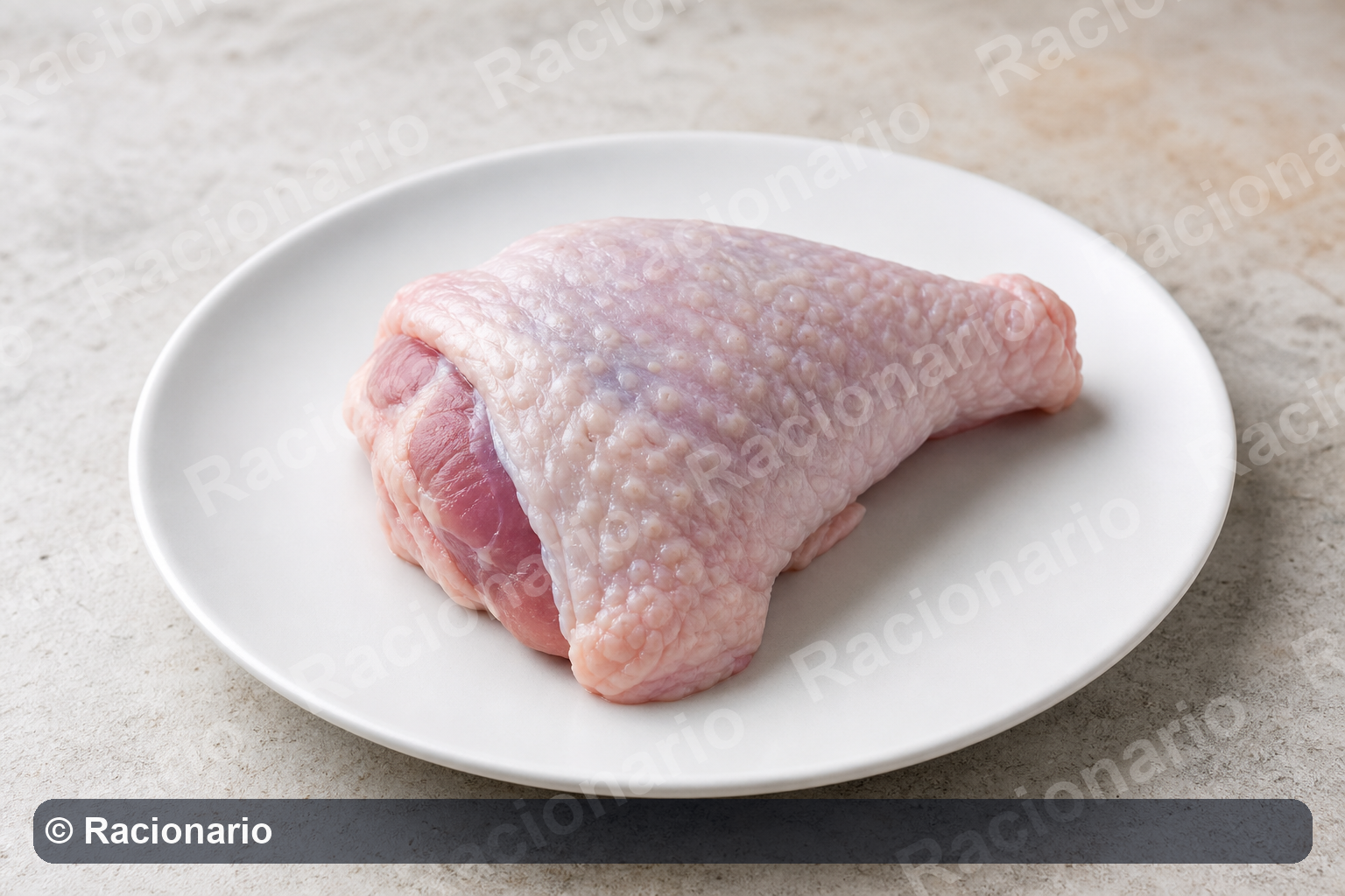 Ración de Muslo de pavo: Ración: media unidad, 120 g