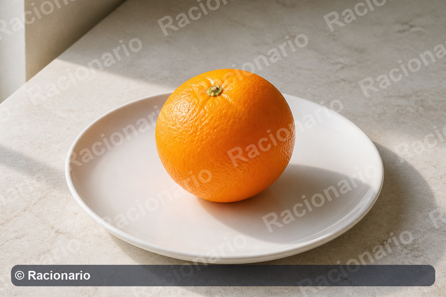 Ración de Naranja: Ración: una unidad, 200-220 g