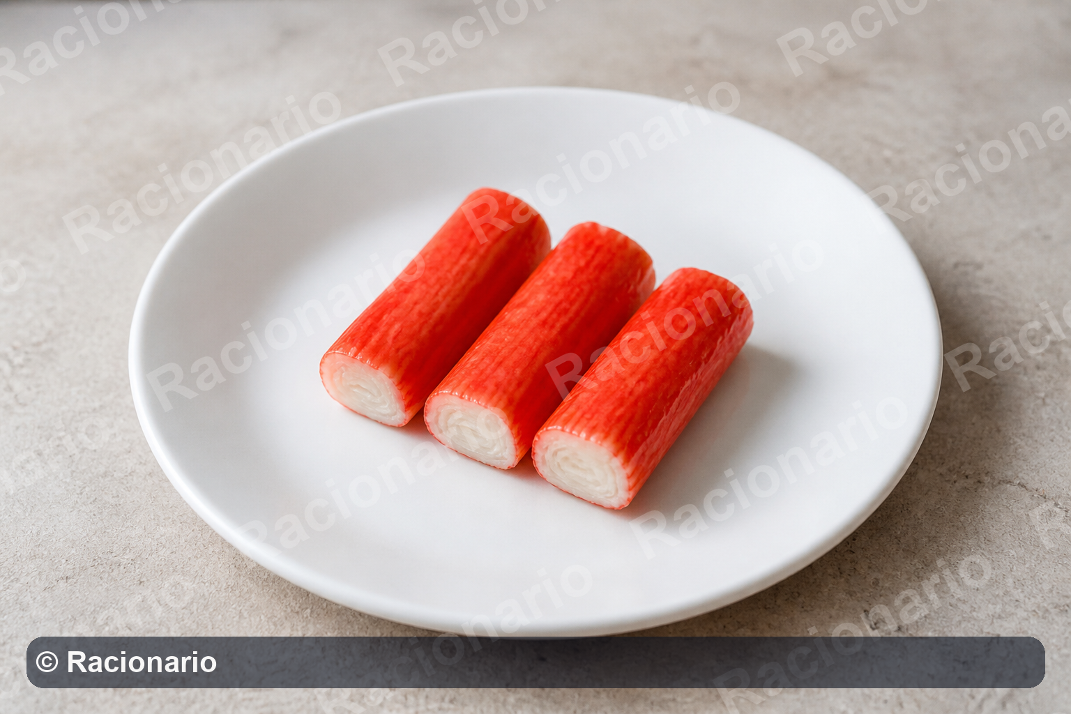Ración de Palitos de cangrejo (surimi): Ración: tres unidades, 50 g