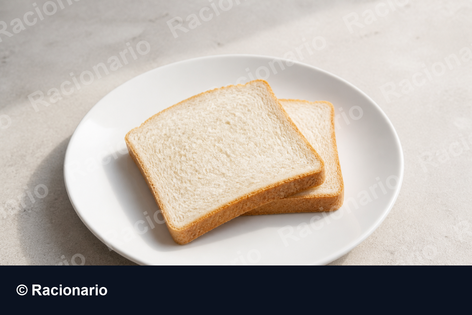Ración de Pan de molde: Ración: dos unidades, 60 g