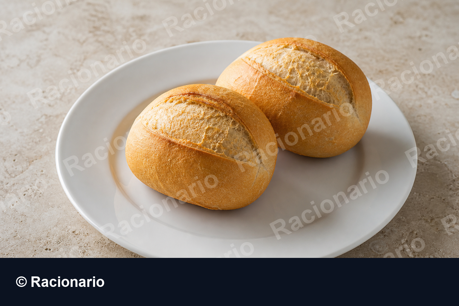 Ración de Panecillo de pan: Ración: dos unidades, 100 g