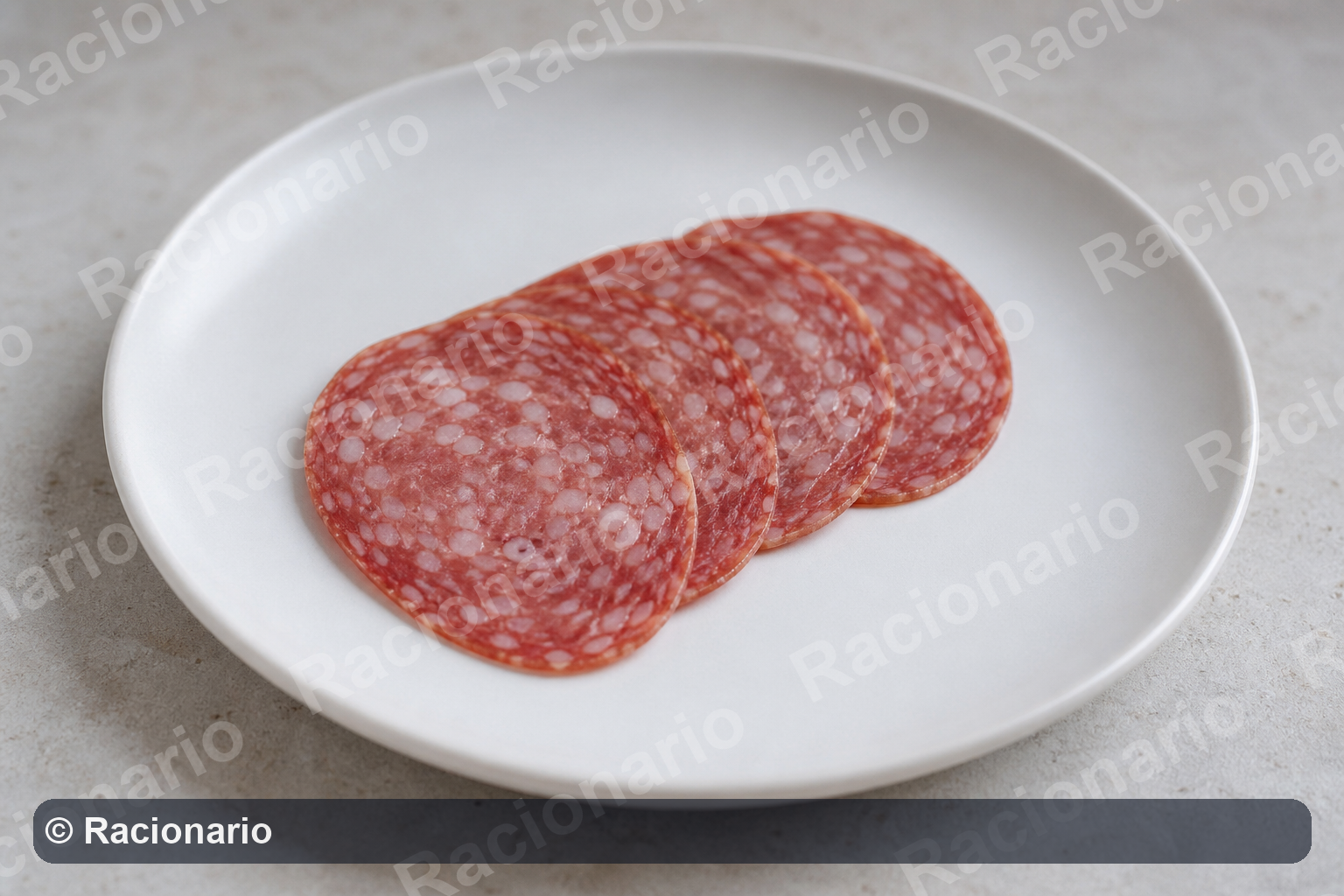 Ración de Salami: Ración: cuatro lonchas, 30 g