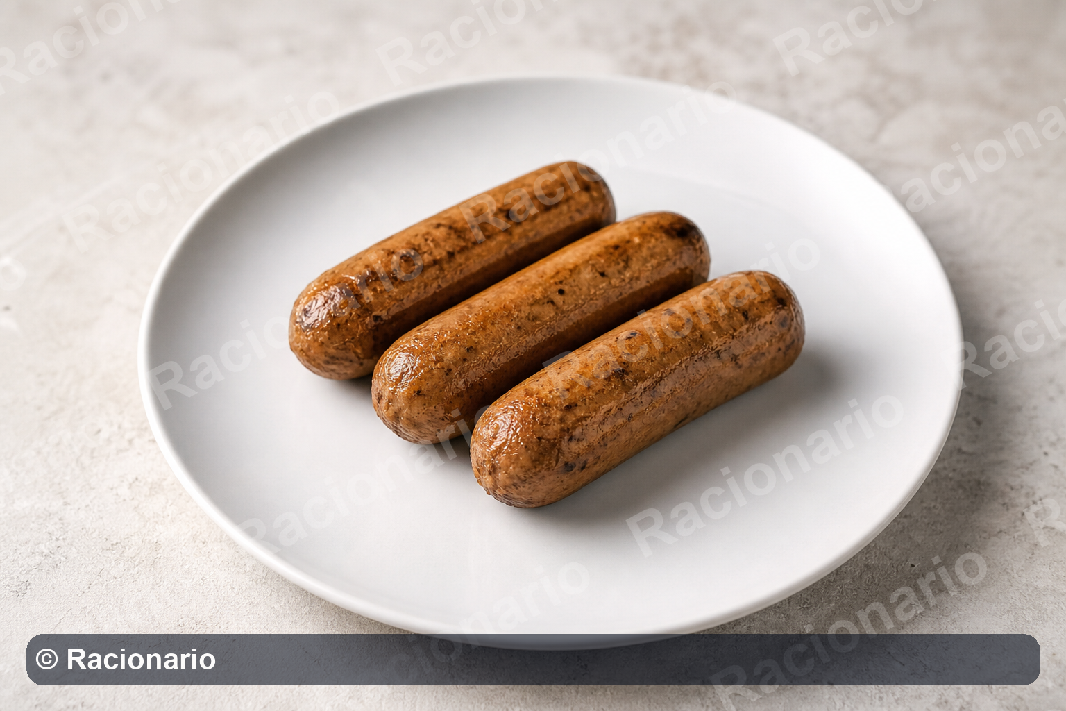 Ración de Salchichas vegetales: Ración: tres unidades, 120 g