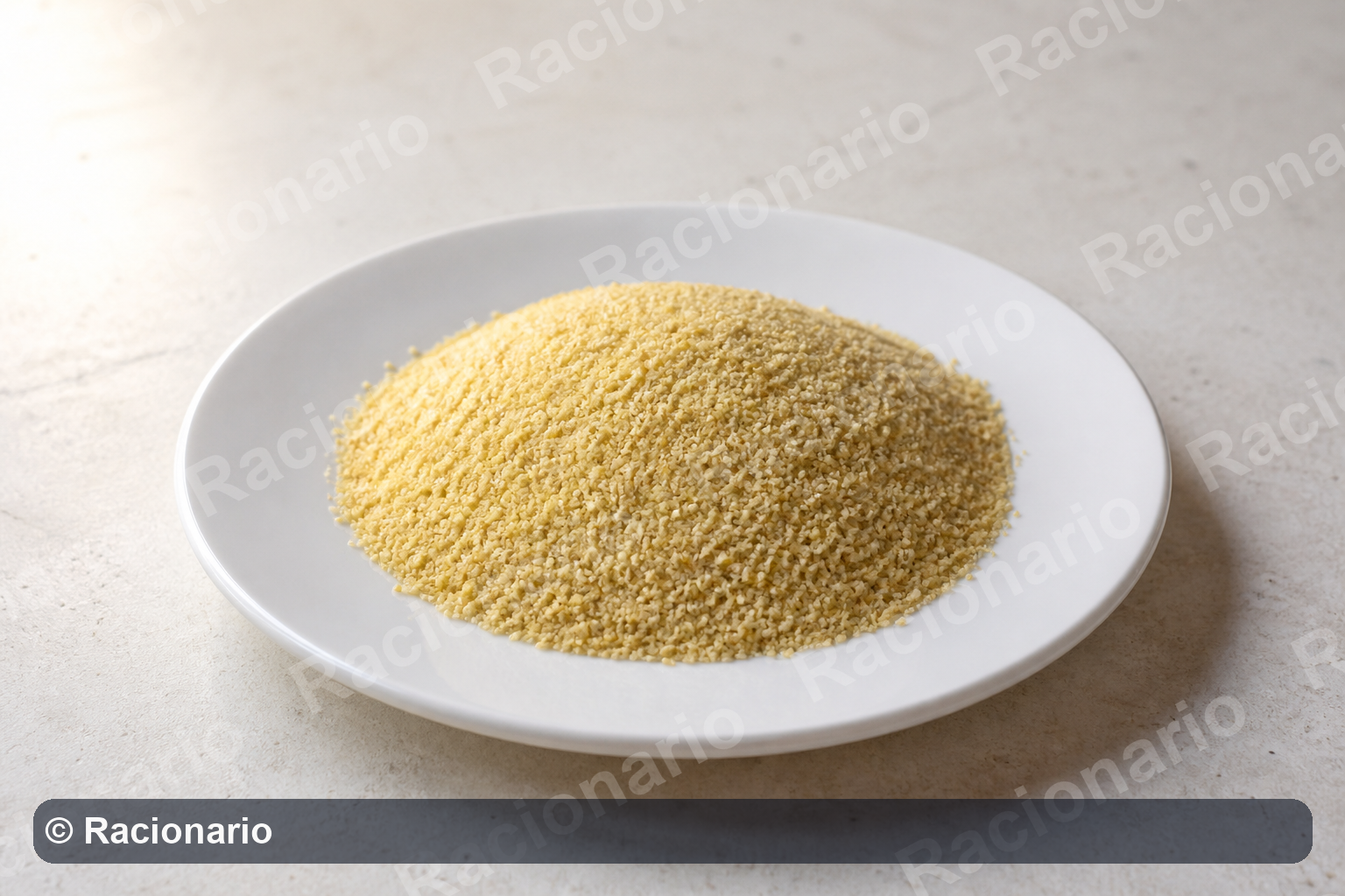 Ración de Sémola de trigo: Ración: media taza de café, 75 g