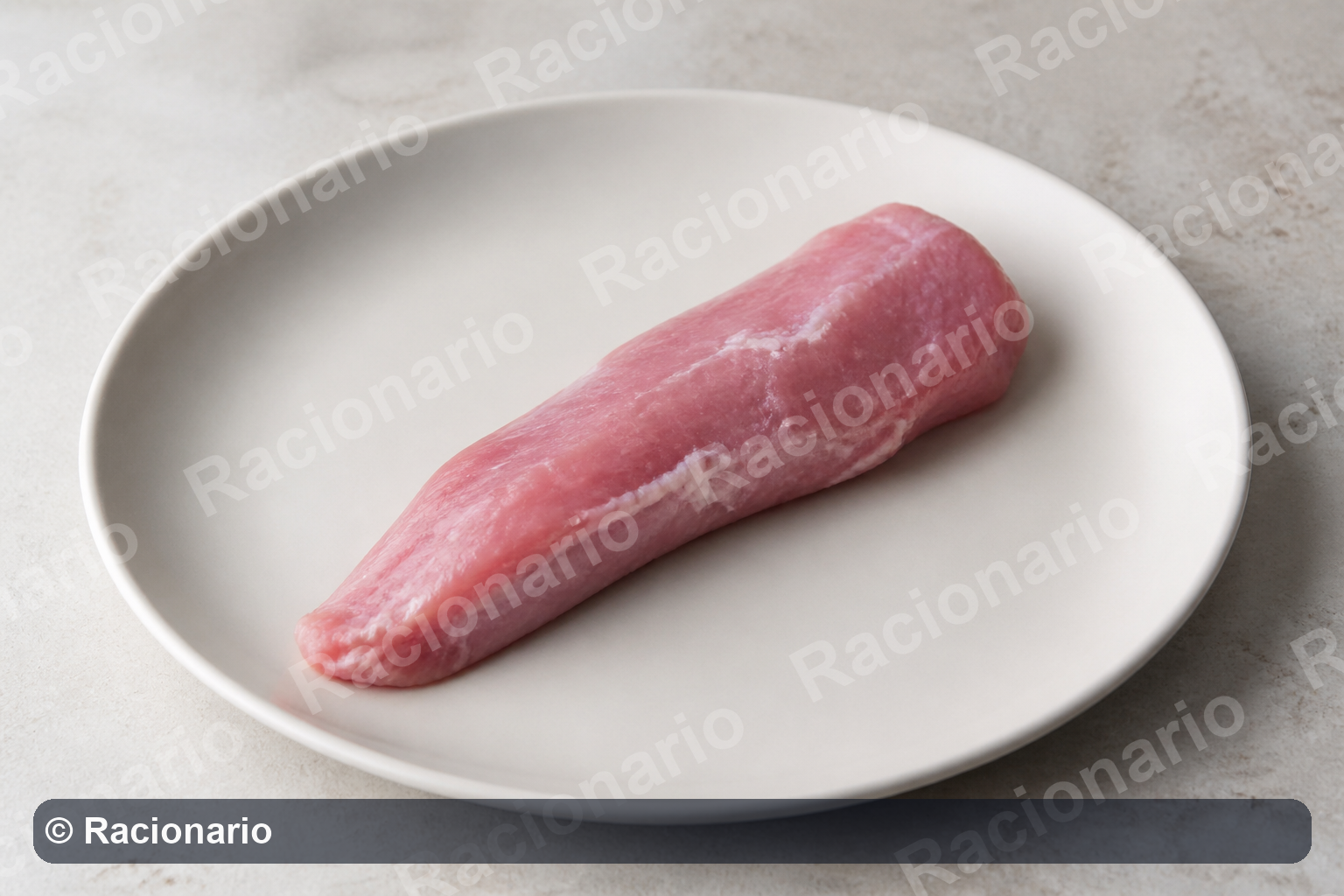 Ración de Solomillo de cerdo: Ración: corte de 5-6 dedos, 100 g