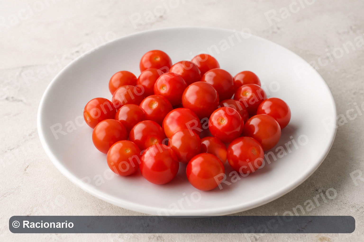Ración de Tomates cherry: Ración: 20-25 unidades, 200 g